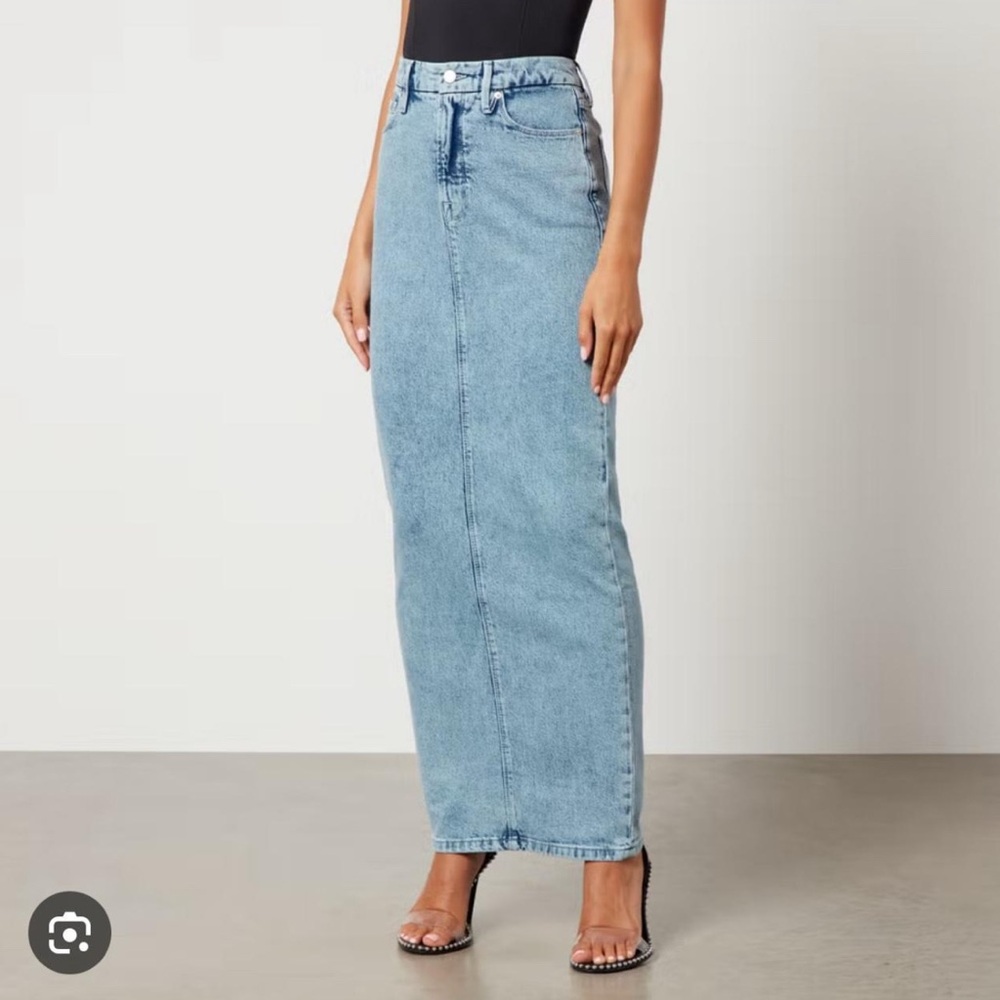Good American Blue Denim Skirt